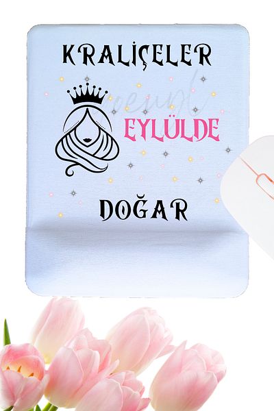 qoeuyl boutique Queens Are Born This Month Printed Birthday Special Day Gift Oval/Square Wrist Supported Mousepad