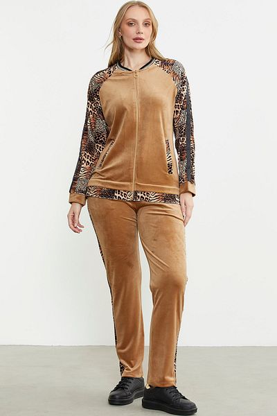 Sementa Σετ αθλητική φόρμα Leopard Combination Velvet - Μπεζ