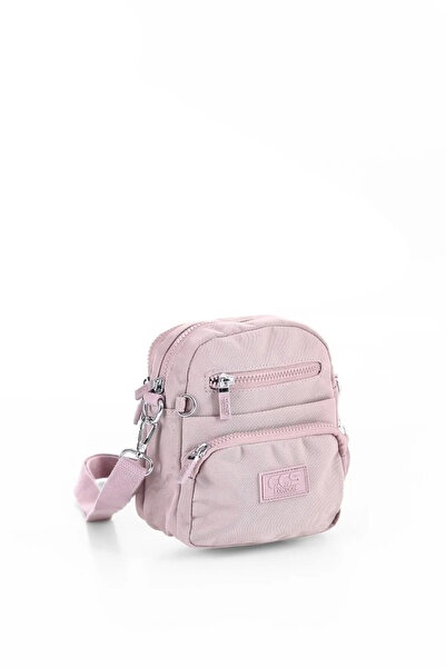 HİRA AKSESUAR KADIN LİLA RENK KRİNKIL KUMAŞ ÇOK GÖZLÜ ÇANTA