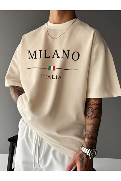ModaSphere Unisex Milano Custom Printed Oversize Cotton Crew Neck T-Shirt
