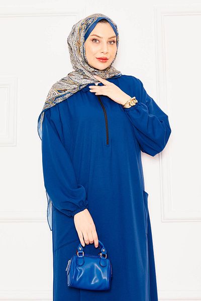 EBRUTESETTÜR Comfortable Fit Hijab Suit with Half Zipper Detail on the Front
