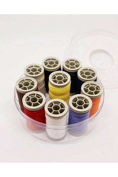 PRATİKOBA Sewing Thread Set 10 Round Box Royaleks-7663