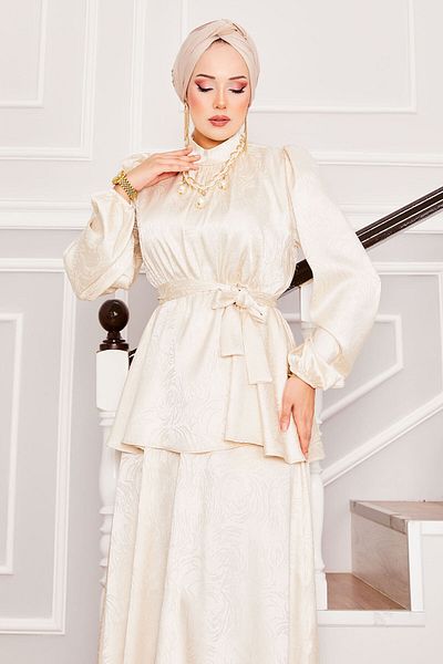 EBRUTESETTÜR Hijab Suit with Jacquard Skirt