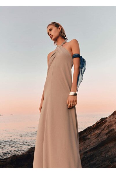 MANGO Woman Φόρεμα με γιακά με περιτύλιγμα