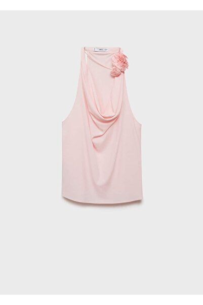 MANGO Woman Çiçek detaylı drape bluz