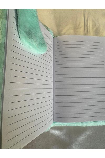 PARLAK EVREN Green Plush Notebook