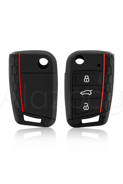 Alazpay Husă pentru chei din silicon pentru Volkswagen Polo Golf T-Roc T-Cros...