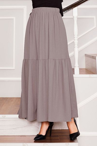 EBRUTESETTÜR Elastic Waist Gathered Hijab Skirt