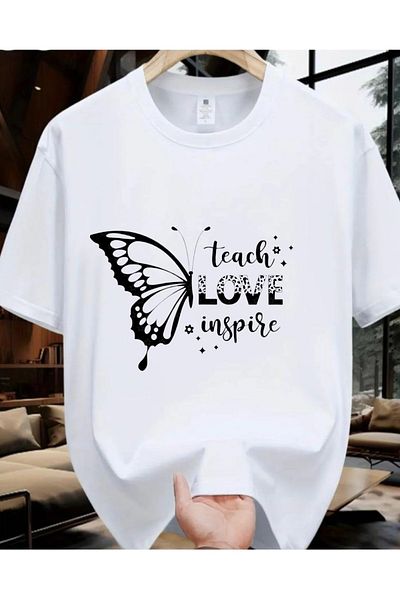 Pink Sky Cotton Oversize Printed Short Sleeve Crew Neck Casual Daily T-Shirt