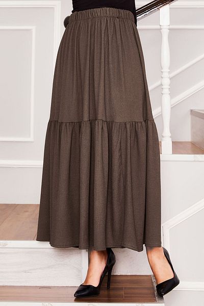 EBRUTESETTÜR Elastic Waist Gathered Hijab Skirt