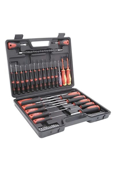 Evelise Trusă Mercaton cu 49 de șurubelnițe din oțel dur, mâner ergonomic din cauciuc, multicoloră