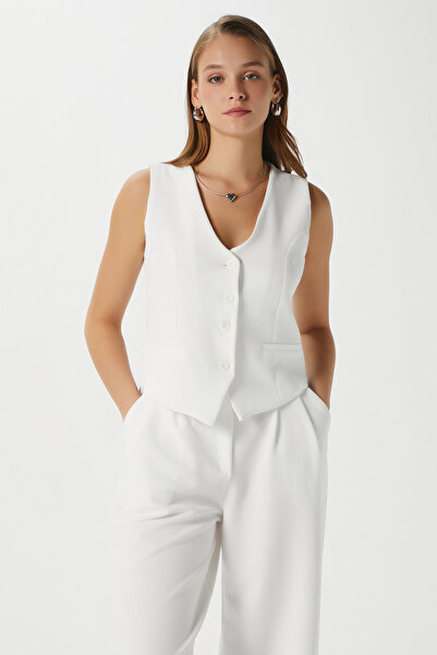 Ritnice Women's Petra White Vest Lycra Pants Bottom Top Set