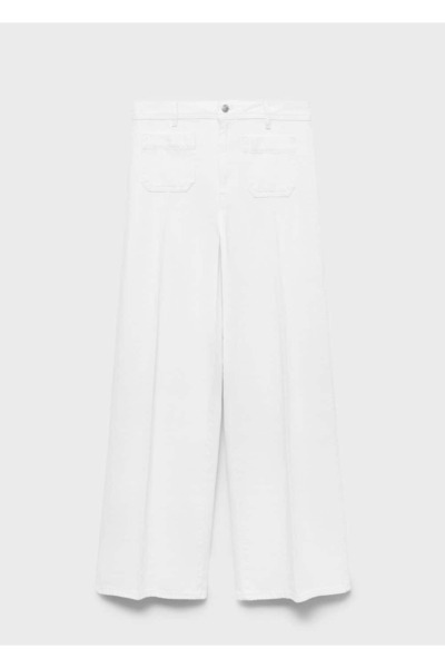 MANGO Woman Düğmeli wideleg jean