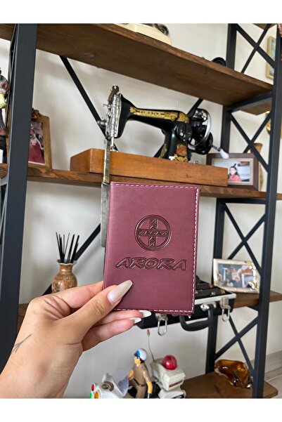 EFE DERİ Efe Leather Arora Stitched Car License Case Container Auto License H...