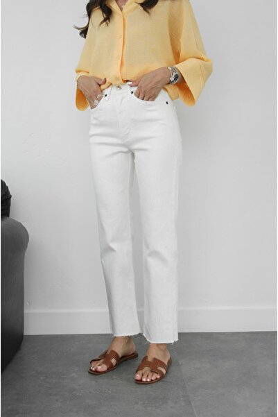 Havoş Krémové džíny s vykrojenými nohama