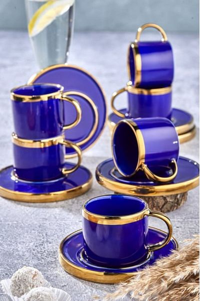 ÇARŞI HANEM 6 Persons Cup Set Porcelain 12 Pieces Cup Set Team