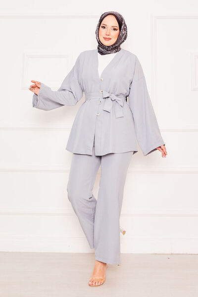 EBRUTESETTÜR Double Hijab Suit with Kimono