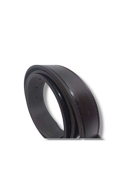 Zerhan 850 Men's Dark Brown Genuine Leather Fabric Jeans Belt 4 cm