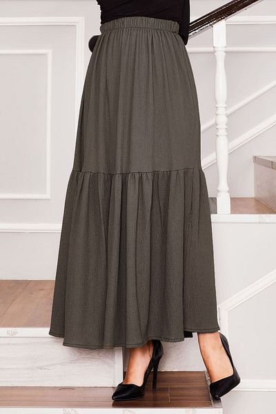 EBRUTESETTÜR Elastic Waist Gathered Hijab Skirt