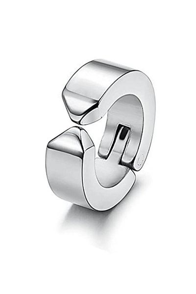 kapsulavm Men's Earrings - 1 Piece Steel Stud Earrings Stainless Steel Silver Color Earrings