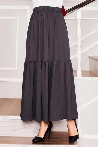EBRUTESETTÜR Elastic Waist Gathered Hijab Skirt