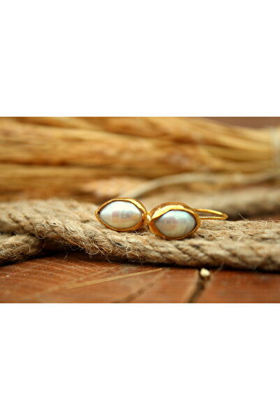 alpsilverart 925 Ayar Gümüş İnci Taşlı El Yapımı Küpe | Zarif Kadın Takı