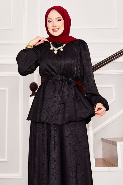 EBRUTESETTÜR Hijab Suit with Jacquard Skirt