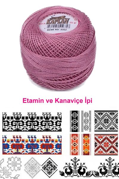PRATİKOBA Tiger etamine and cross stitch thread no. 8 code/color: 3352 - royaleks