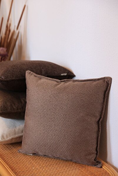 NEEDLE Serrated Kırlent Kılıfı Açık Kahve-kahve (45X45)