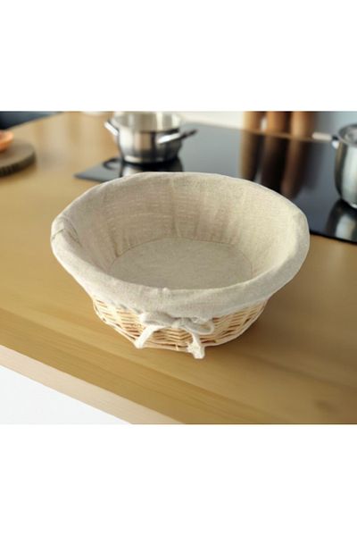 SyaMAG Bread Basket, Wicker, Removable Cotton Cover, 18x8 Cm