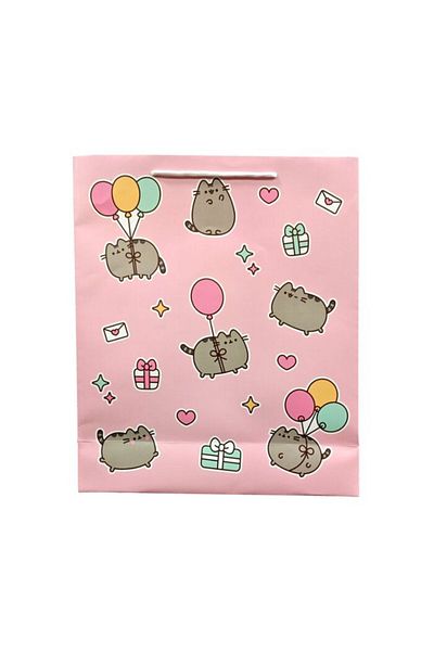 Pusheen Gift Bag, Large, Gift Bag, Cat Design With Gifts And Balloons