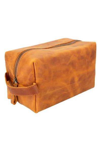 Enseb Leather Care and Travel Bag, Size L, Antique Caramel Color