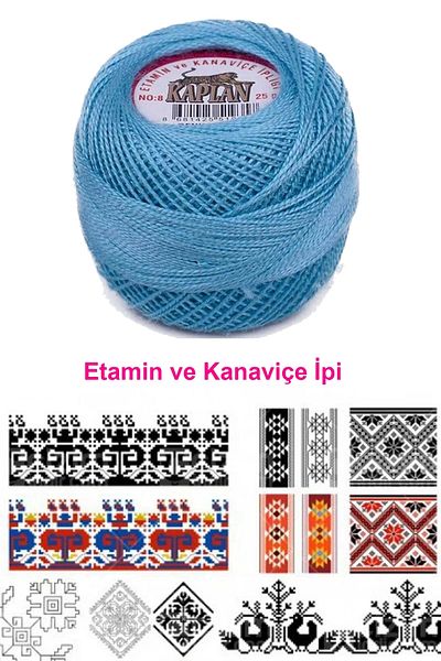 PRATİKOBA Tiger etamine and cross stitch thread no. 8 code/color: 293 - royaleks