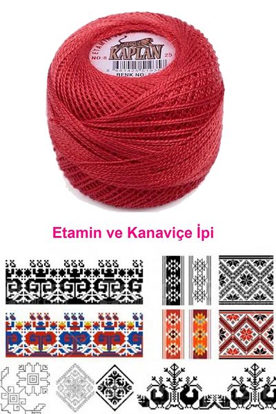 PRATİKOBA Tiger Etamine and Cross Stitch Rope No. 8 Code/Color: 666 - Royaleks