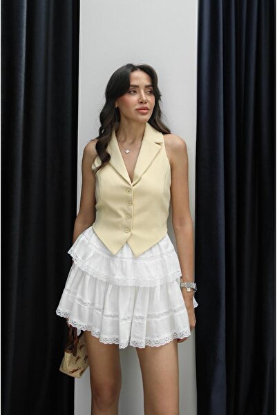 Havoş Light Yellow Cut Out Vest