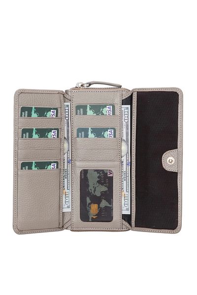 Enseb Tiago Leather Women's Wallet Fl06 Mink