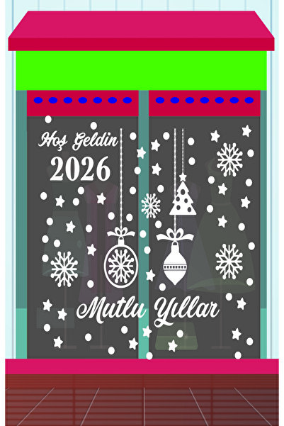 Göktuğ Hediyelik New Year's Magza Vitirn Writings of Foil Cut White 100X50 cm