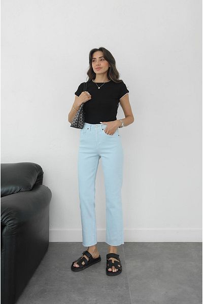 Havoş Baby Blue Boy Fit Cut Cut Leg Jean