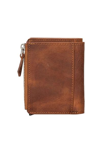Enseb Leather Wallet and Card Holder, Mechanism, 10 Card Compartments, Antique Brown