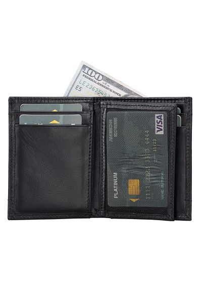Enseb Airmaka Airtag Compatible Leather Men's Wallet Rst1 Black
