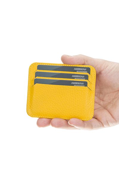 KAKTÜS JACK Pedro Slim Leather Card Holder FL12 Yellow