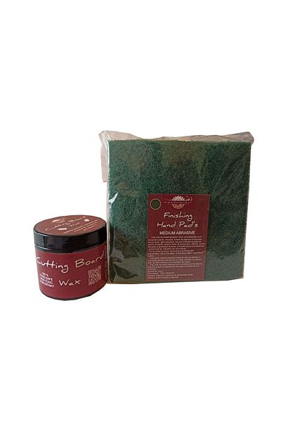 woodworker Kit intretinere, Prep’N Shine-Cutting Board Wax & Hand Pad’s Medium Abrasive, 200 ml