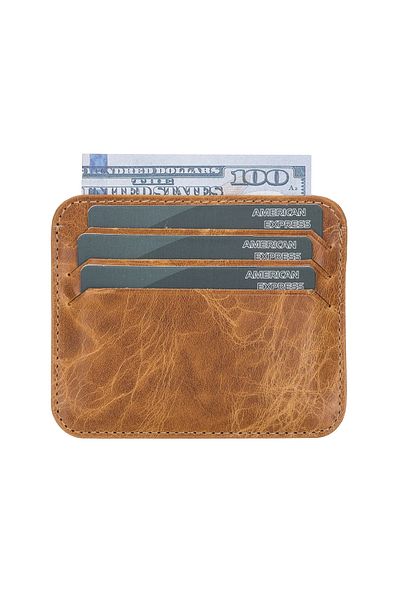 VELOREA Pedro Slim Leather Card Holder V18 Tan