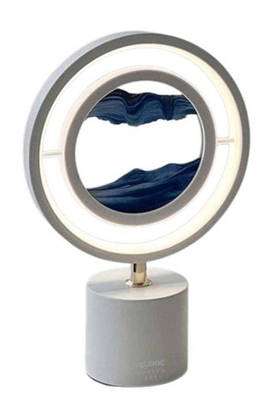 Generic Quicksand Table Lamp with Hourglass Design Bedside LED Decorative Lamp
