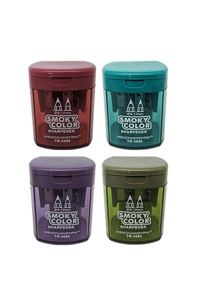 E&D ART Double Eyed Smoky Colors Pencil Sharpener with Tank - 1 Piece / 3085