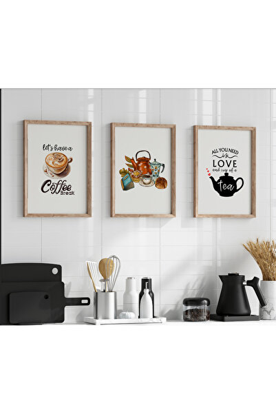 Pi Dekorasyon Çay - Kahve Köşesi 3'lü Tablo Seti - KHV001
