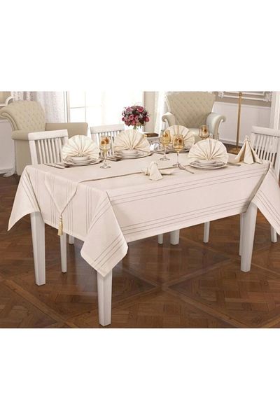 RBY Anna Karina 26 Piece Tablecloth Set Spring Cream