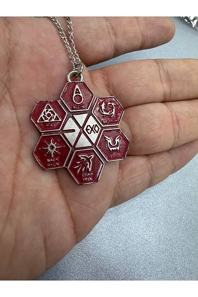 Herşey Nota Kris Kai Xiumin Exo Logo Metal Necklace – 60 cm Chain |   Silver Color Unisex Kpop Accessory