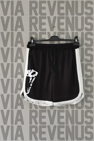Vordevia Snake Printed Piping Detailed Sports Training Shorts