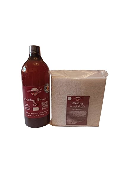 woodworker Prep'N'Shine-Cutting Board Oil & Hand Pad's Non Abrasive maintenance kit, 1000 ml
